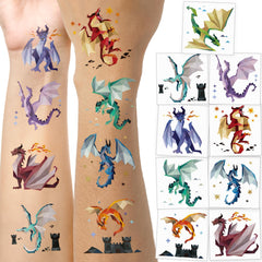 Cheerland geometric dragon tattoos showcase a modern, vibrant party look.