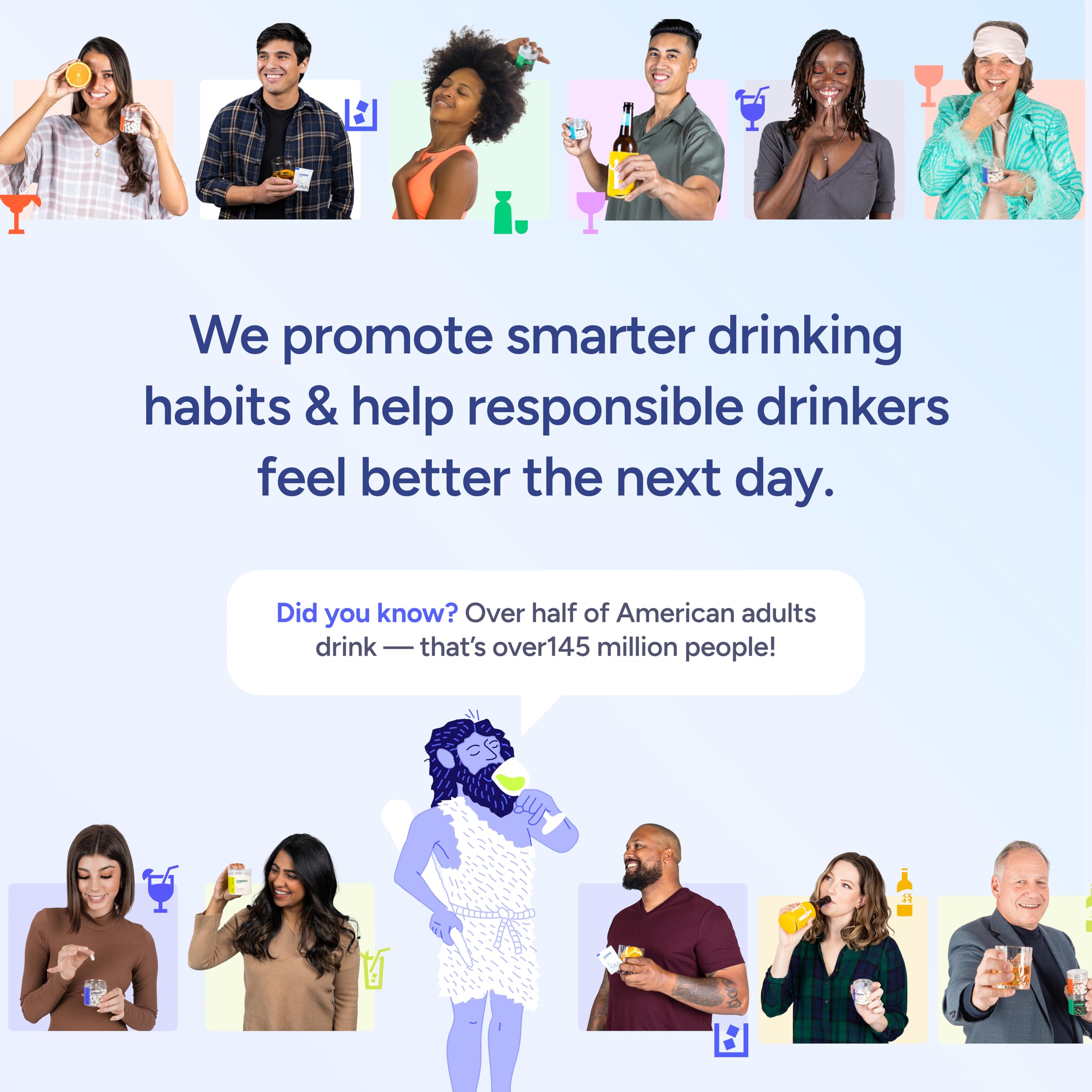 Cheers Restore bottle and glass with water for a simple post-drinking routine