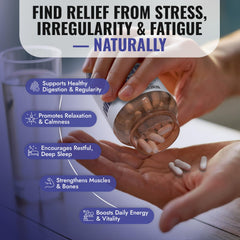 Close-up of chelated and buffered magnesium citrate capsules