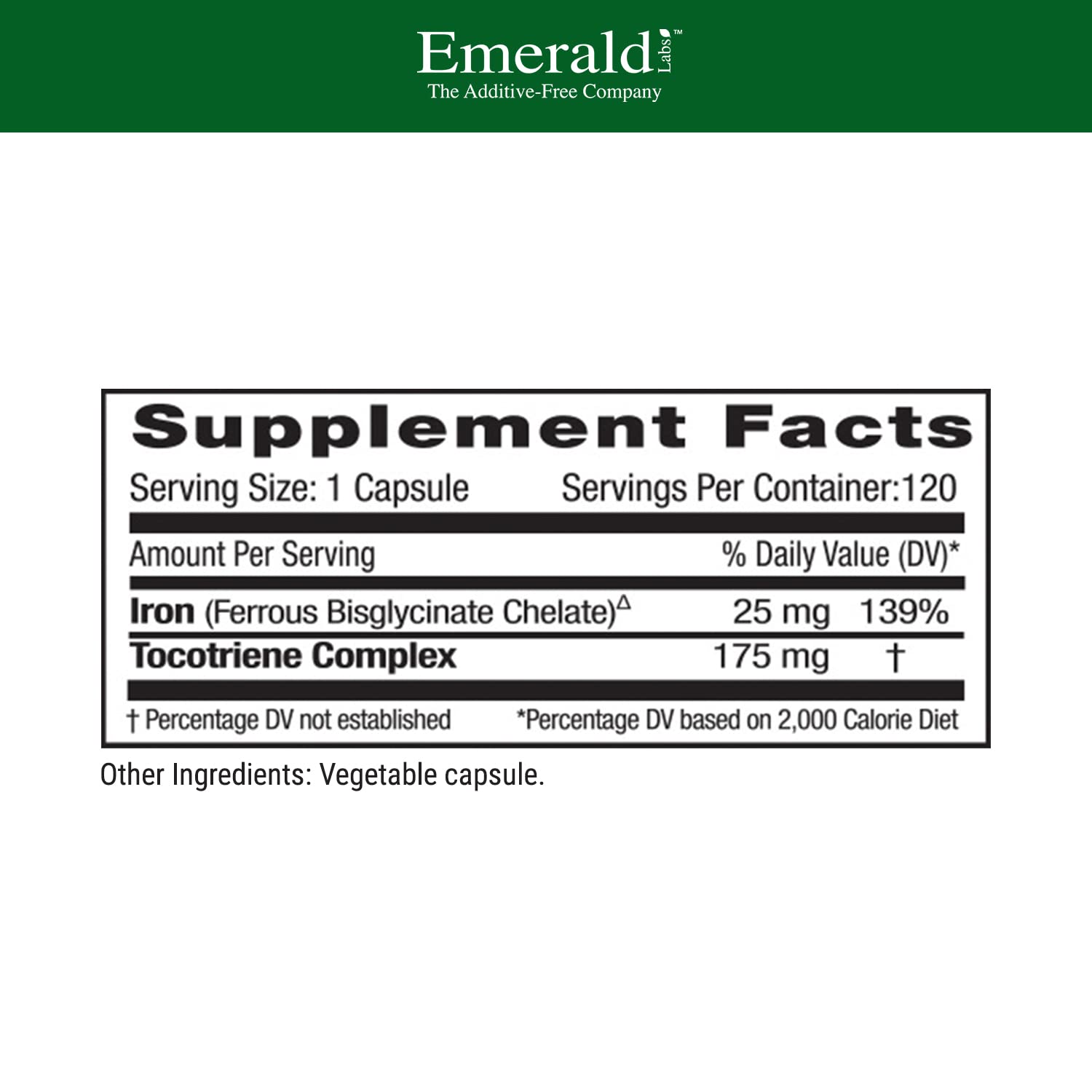 Chelated iron supplement ingredient list