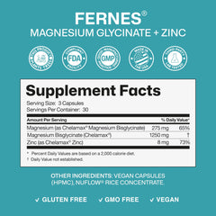 Chelated Magnesium Glycinate 1250 mg ingredients label