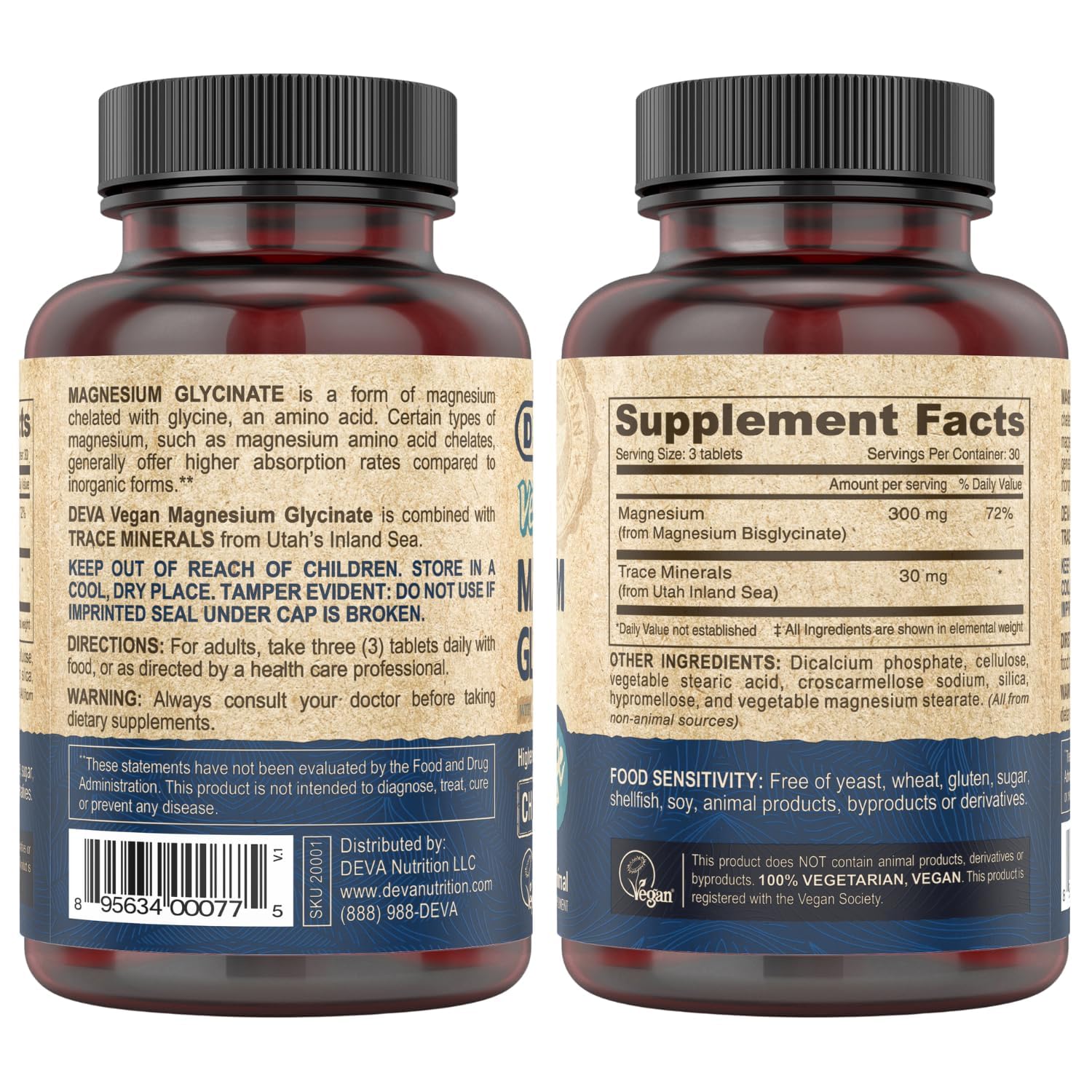 Chelated magnesium glycinate for high absorption