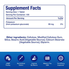 Serving size showing 599 mg potassium gluconate