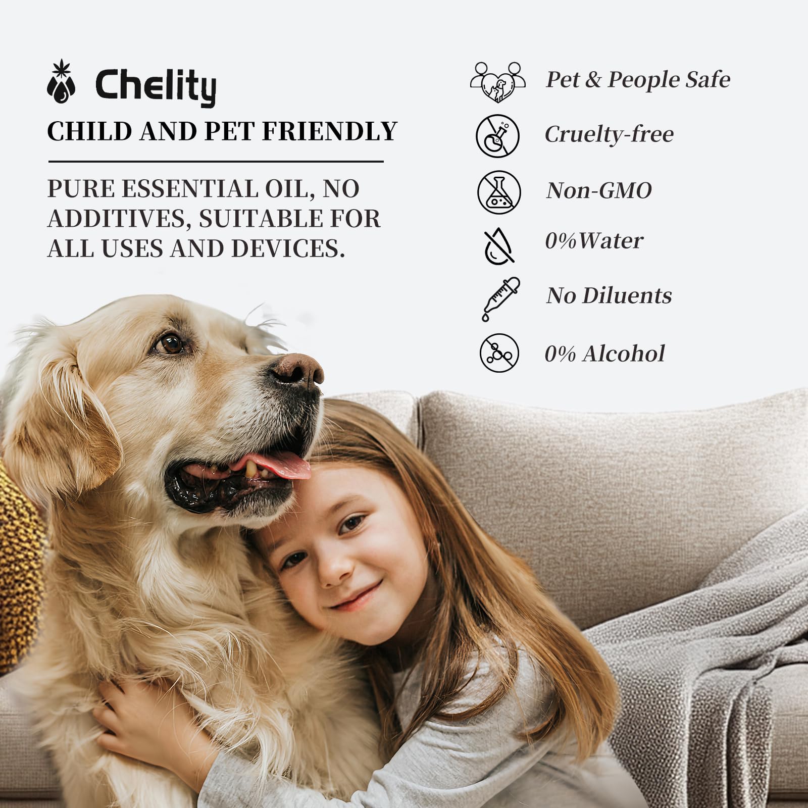Purity and safety labels for Chelity Hotel Diffuser Oil