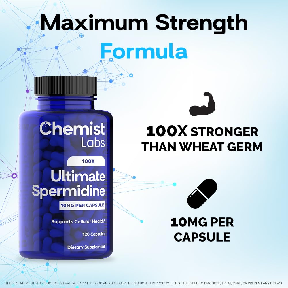 Close-up of Spermidine capsules inside bottle