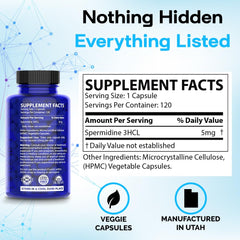 Spermidine capsules displayed beside the bottle
