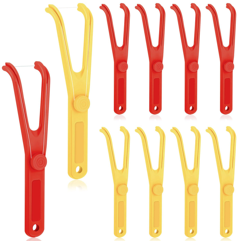 Chengu dental floss holder red and yellow front view