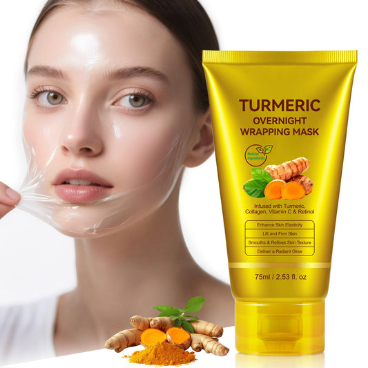 chenyayun turmeric vitamin c collagen mask applied for even-toned skin.