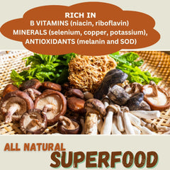 Powder stirred into a cup of tea or smoothie for Cherie Sweet Heart 7 Mushroom Extract Powder