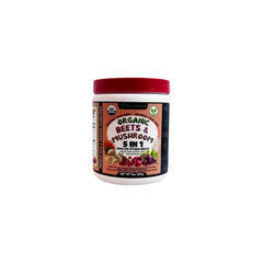 Front label of Cherie Sweet Heart Organic Beets & Mushroom 5 in 1 bottle