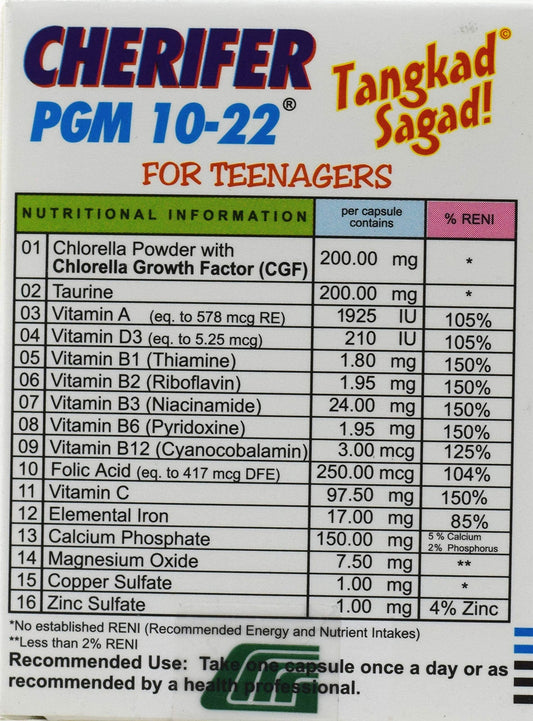 Close-up of Cherifer PGM 10-22 ingredients and capsules