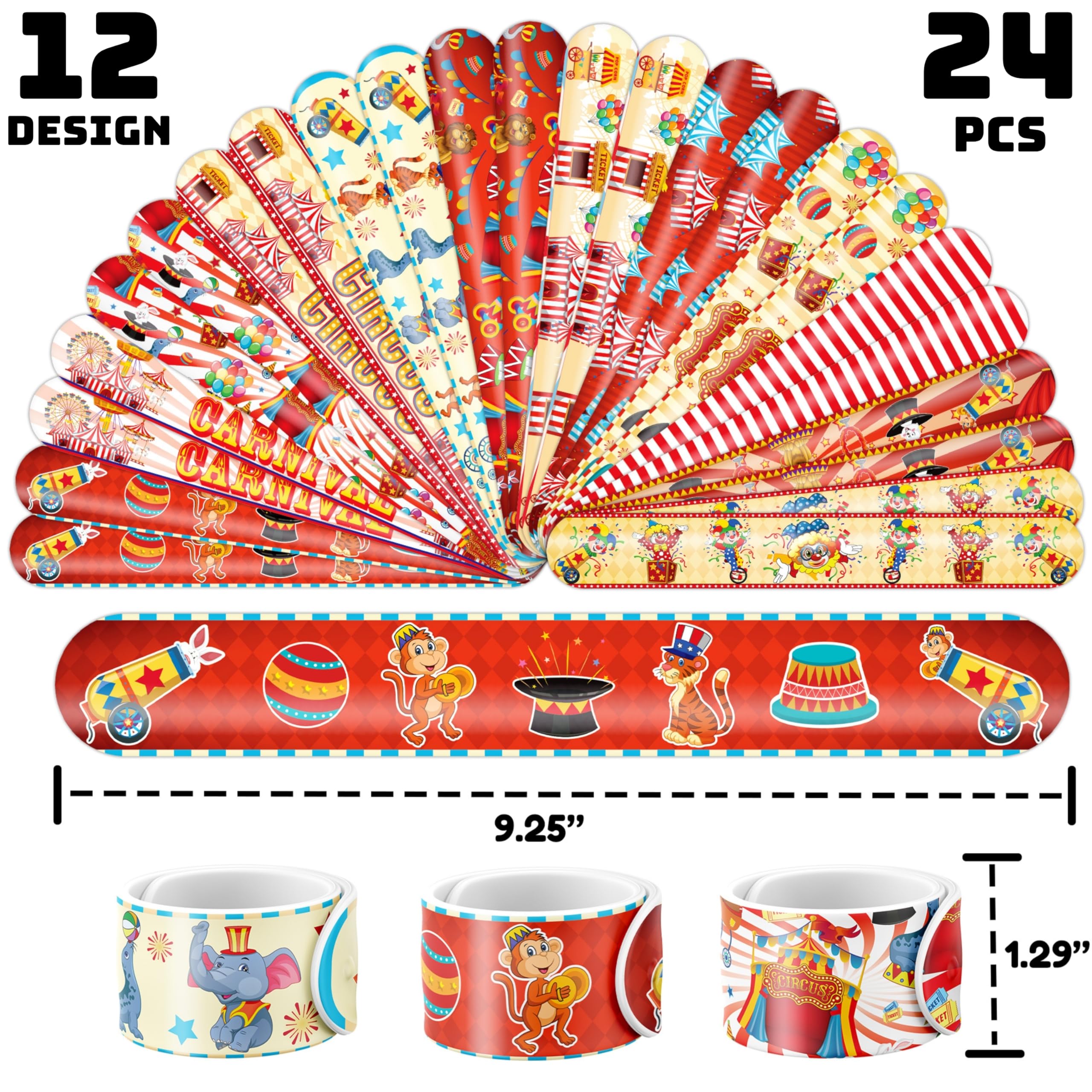 Cherisnowy 24 slap bracelets durable wrist wear for playtime