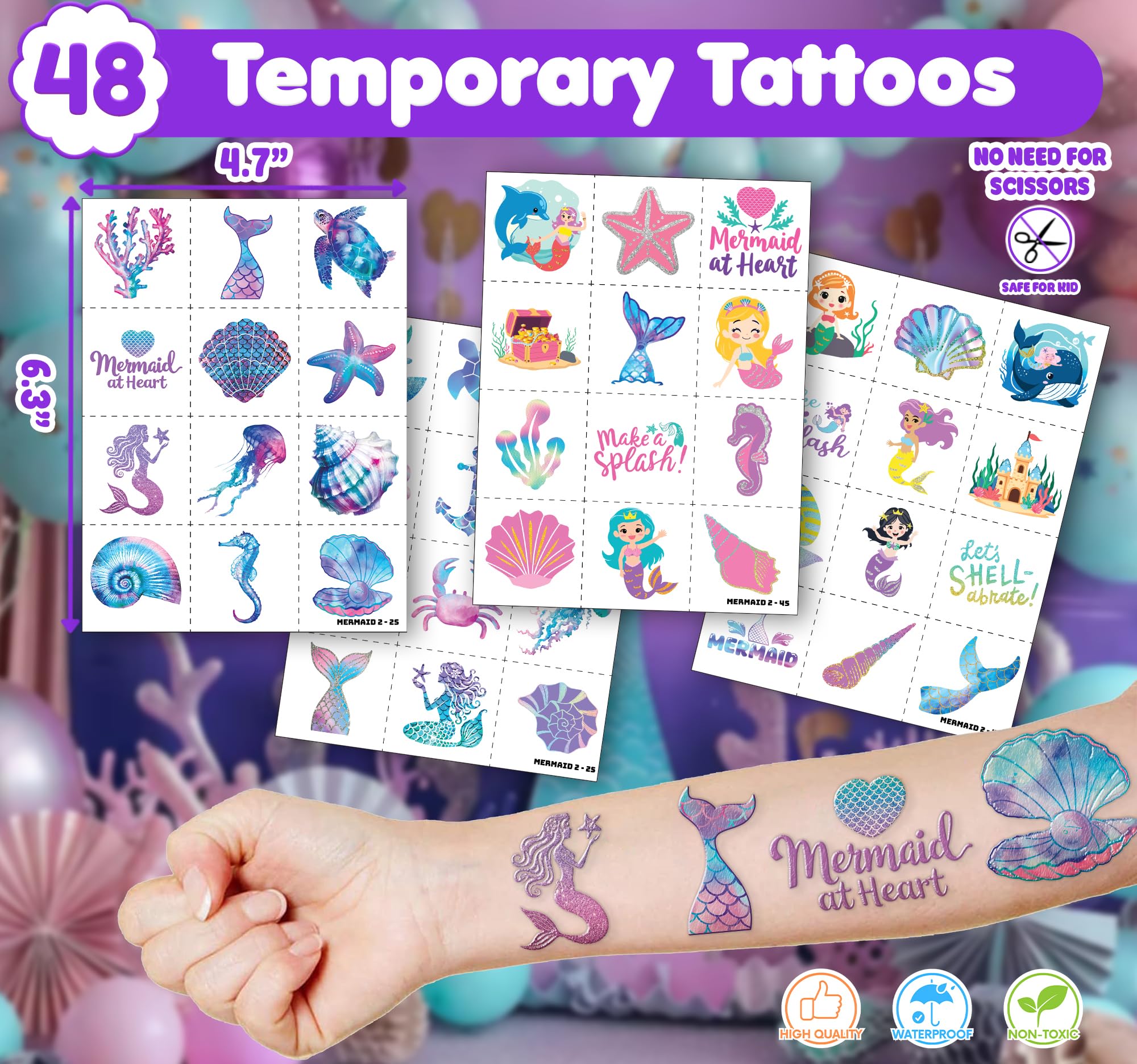 Cherisnowy mermaid party favors bundle ideal for classroom rewards.