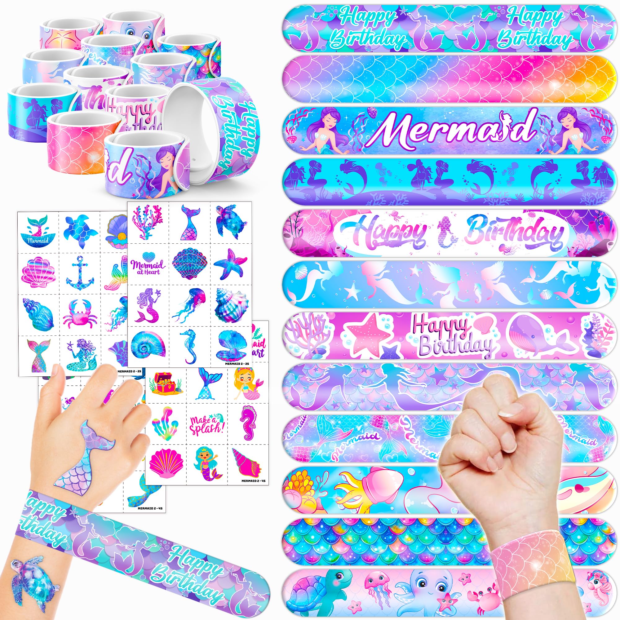 Cherisnowy mermaid tattoos in bright colors for party fun.
