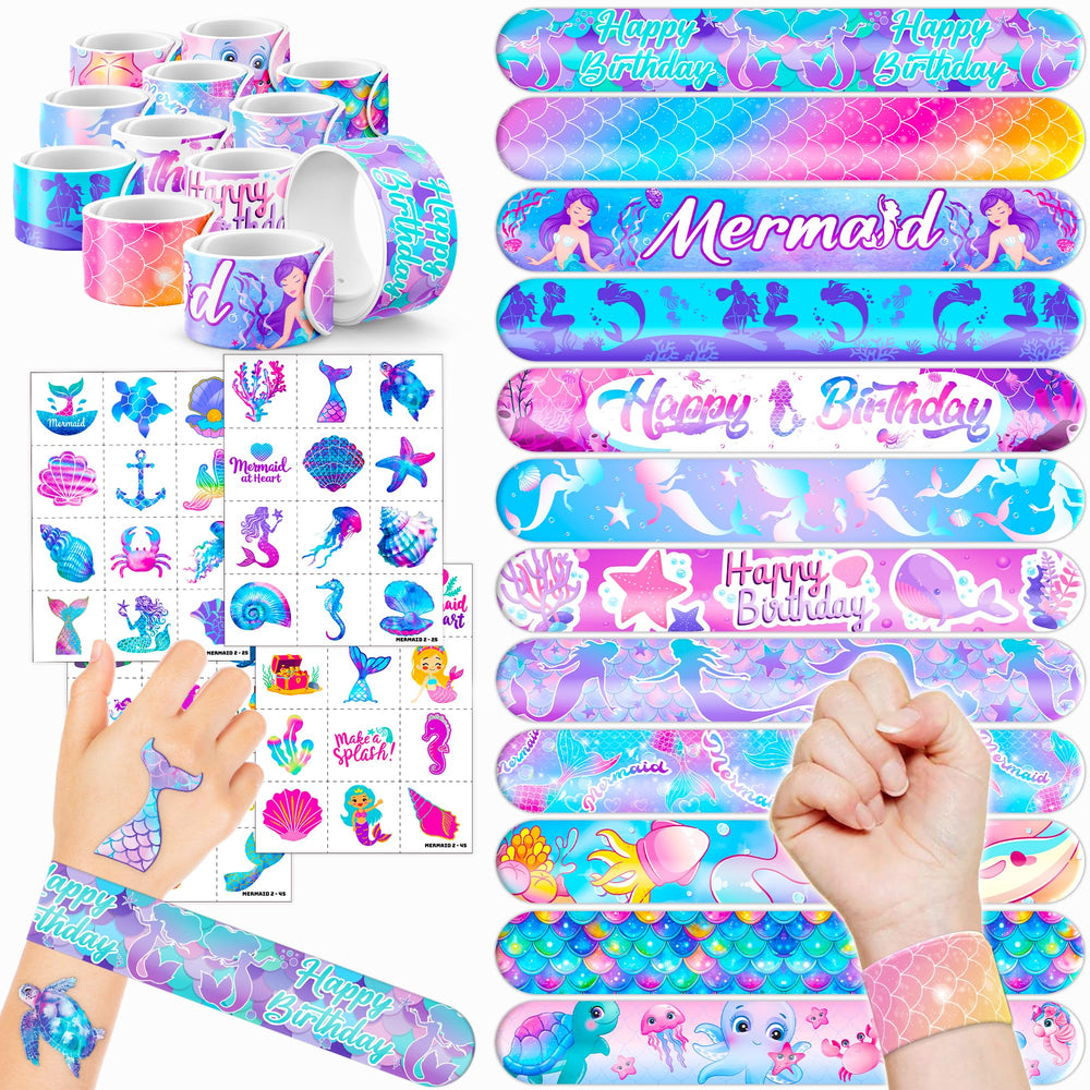 Cherisnowy mermaid tattoos in bright colors for party fun.