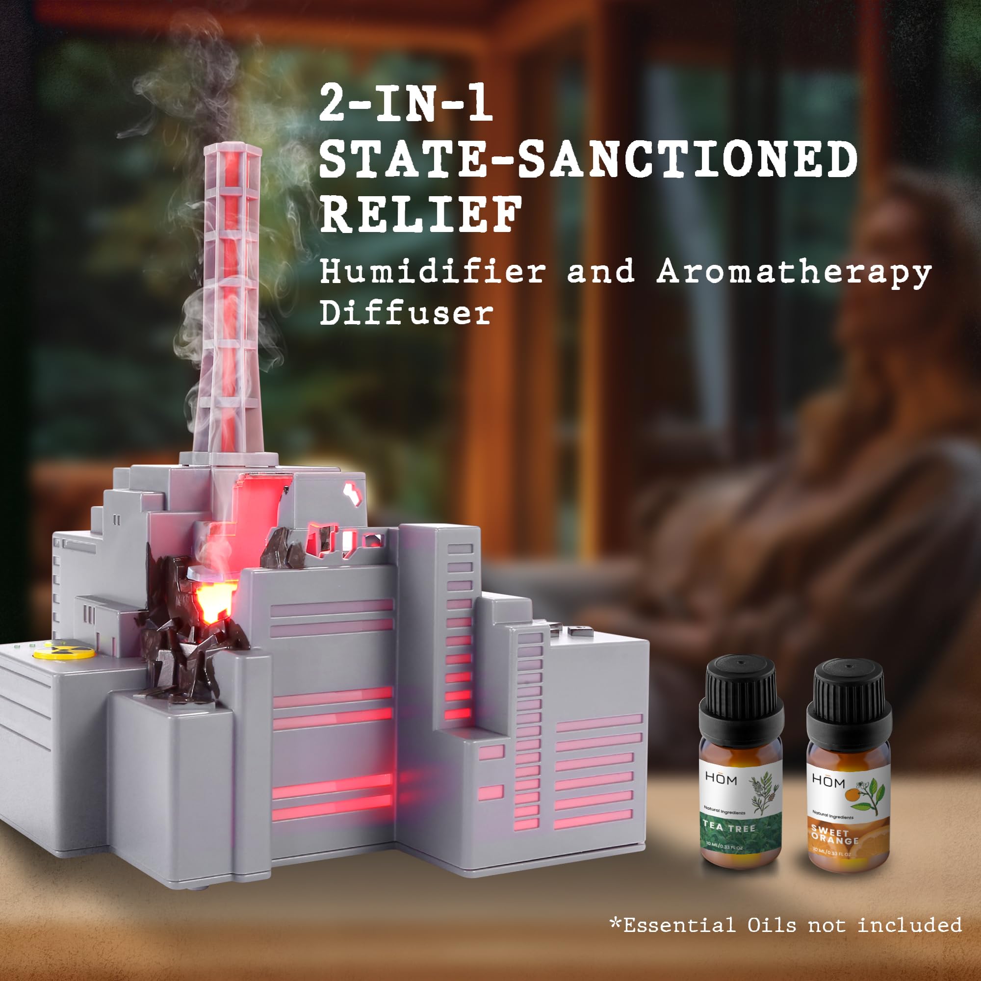 HOM Chernobyl diffuser placed in a living room setting