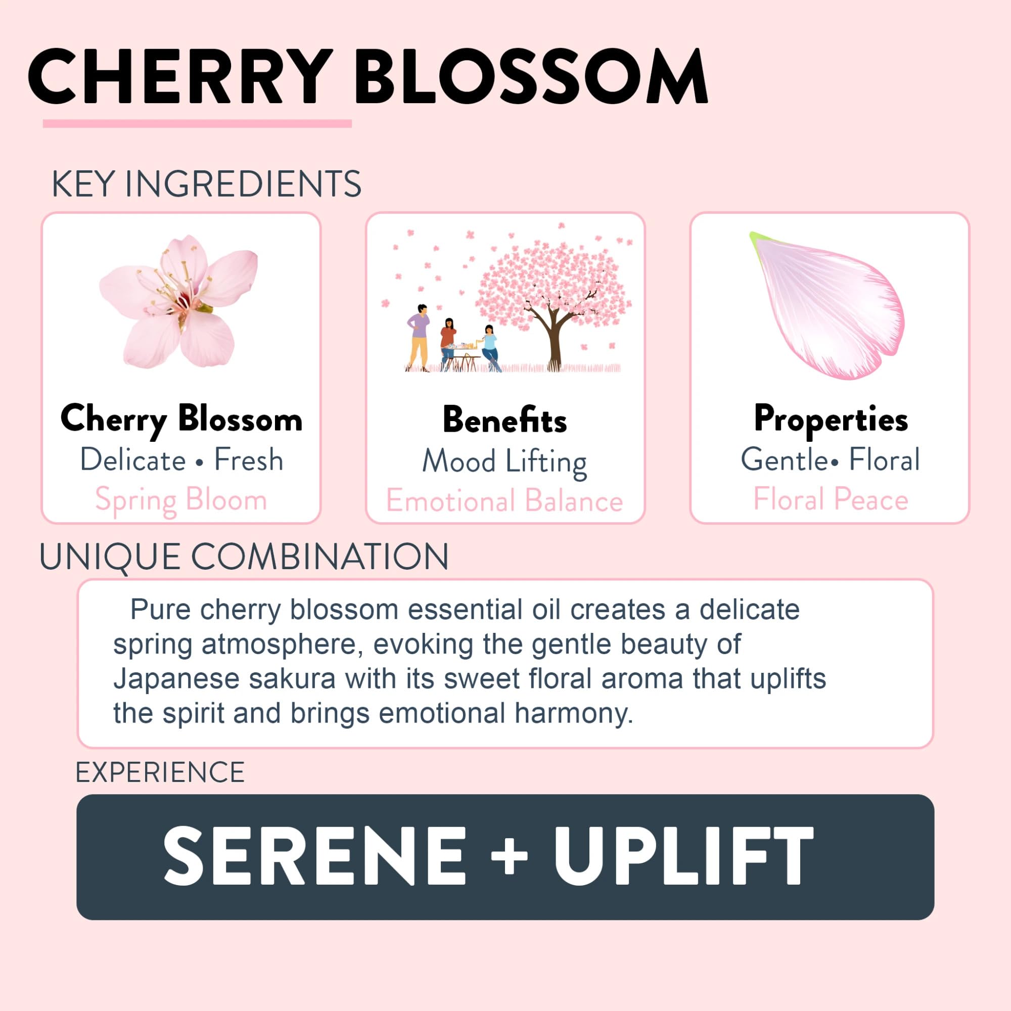 Soy wax cherry blossom candle with essential oils