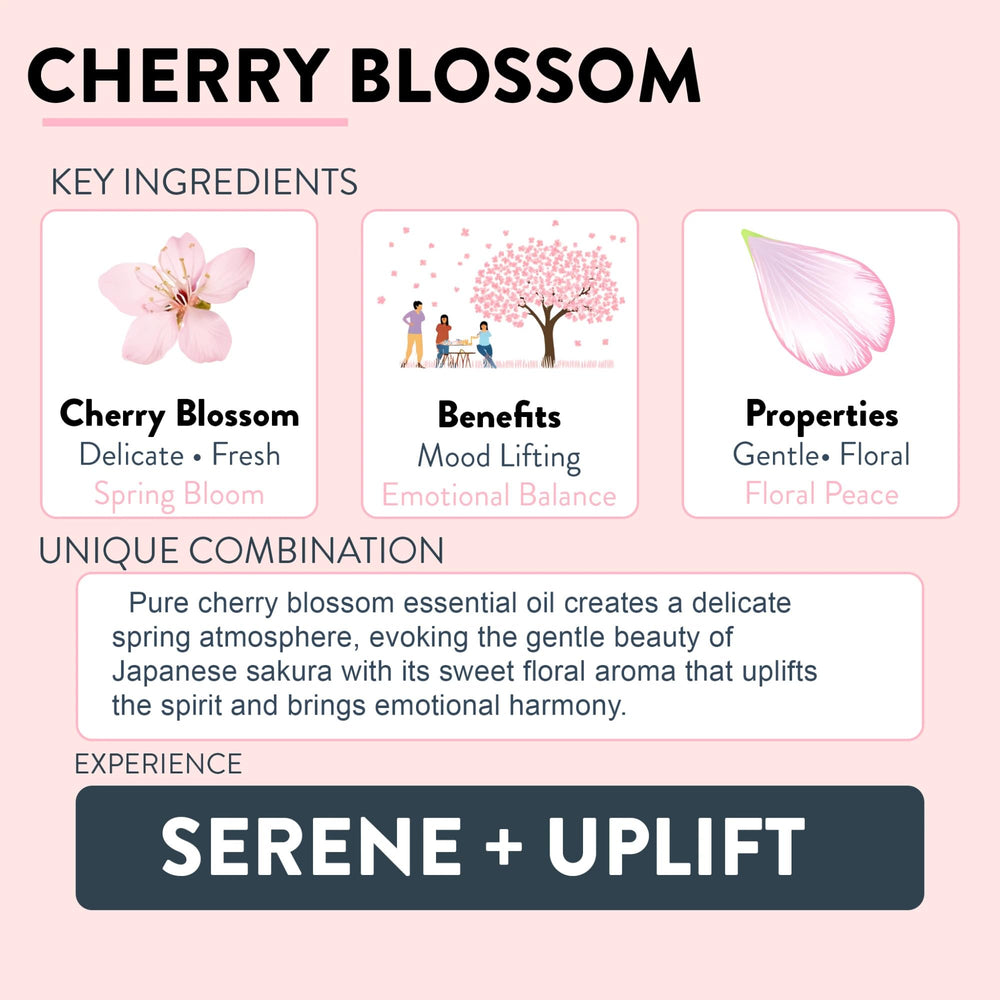 Soy wax cherry blossom candle with essential oils