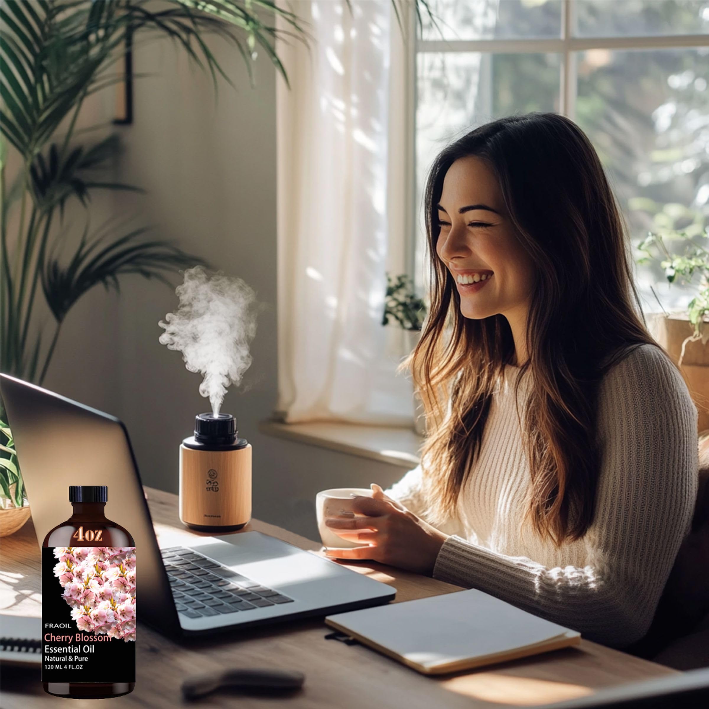 Diffuse Cherry Blossom Essential Oil in a diffuser for aroma