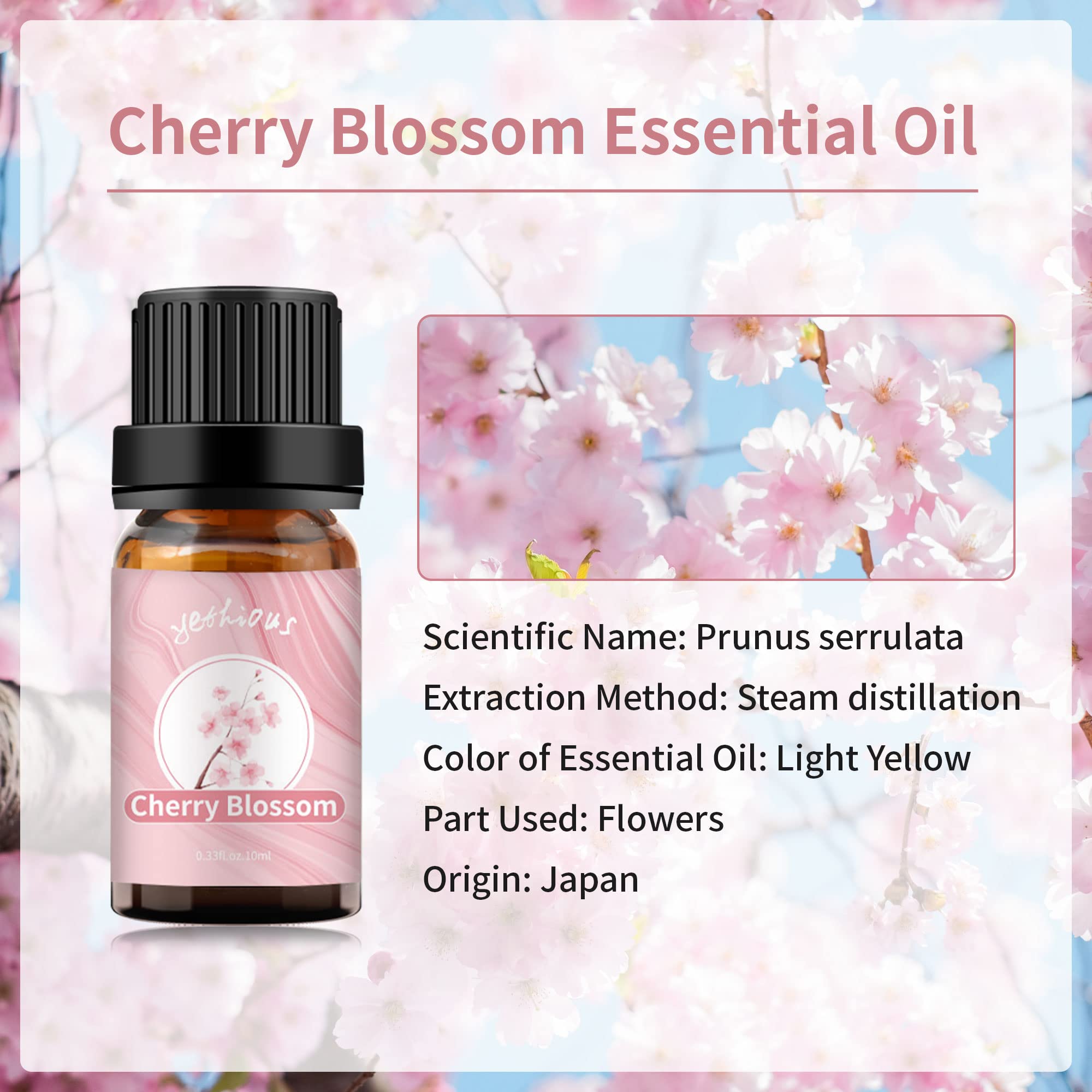 Cherry blossom essential oil ingredients and purity