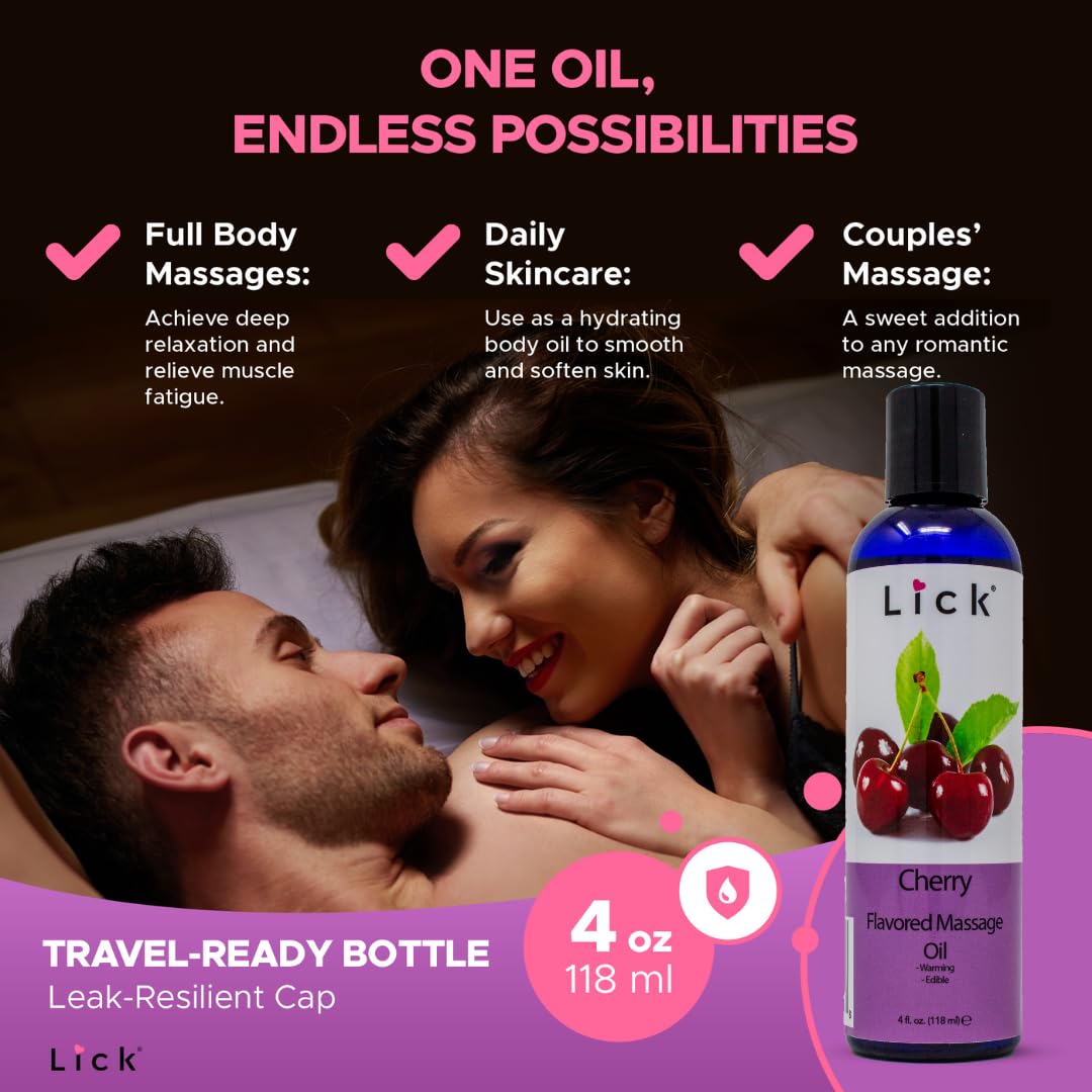 Fractionated coconut oil and natural flavors in massage oil