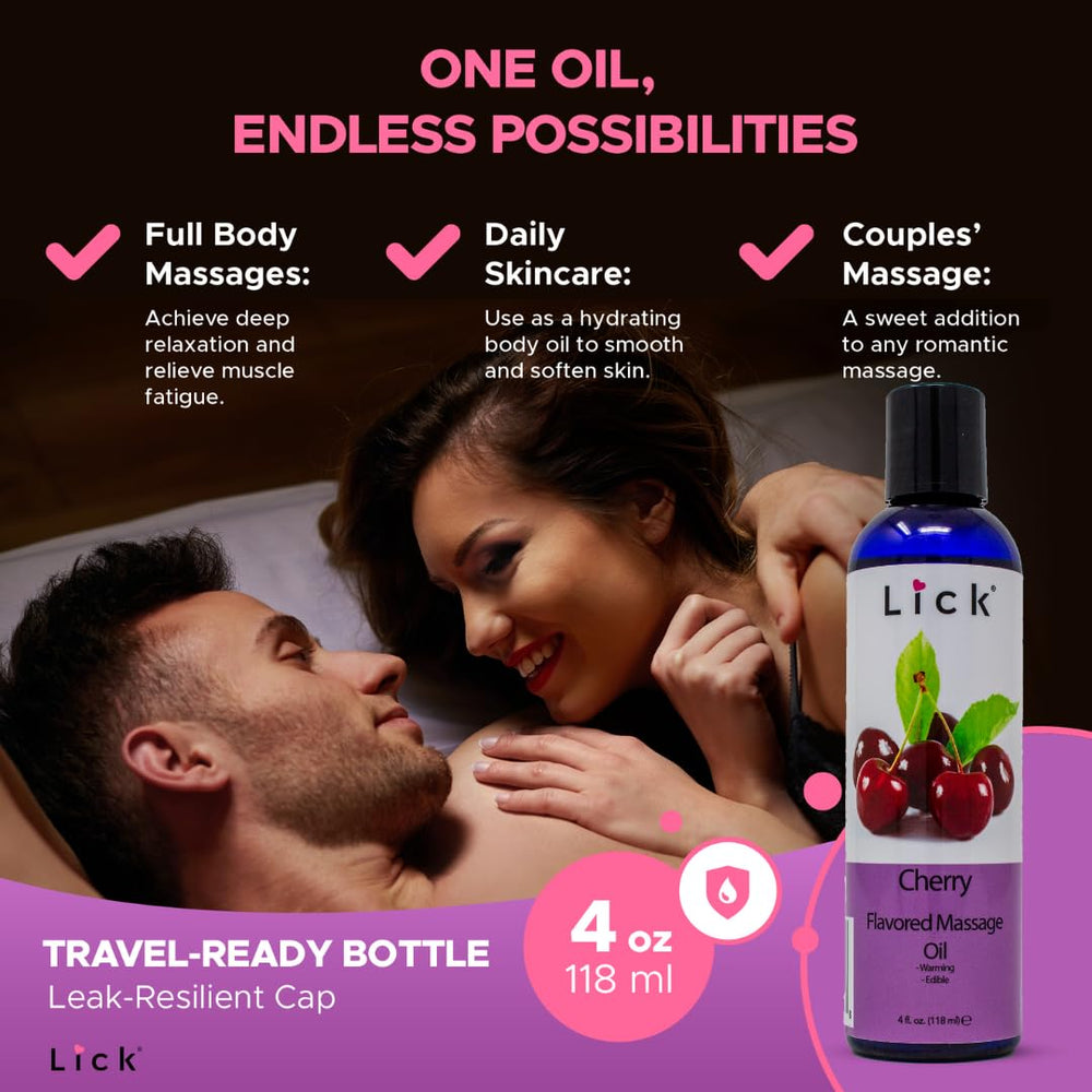 Fractionated coconut oil and natural flavors in massage oil