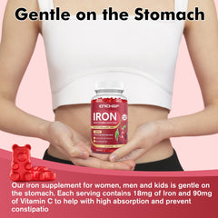 Cherry-flavored vegan iron gummies