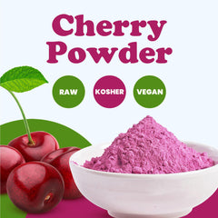 Yogurt and oatmeal with cherry powder