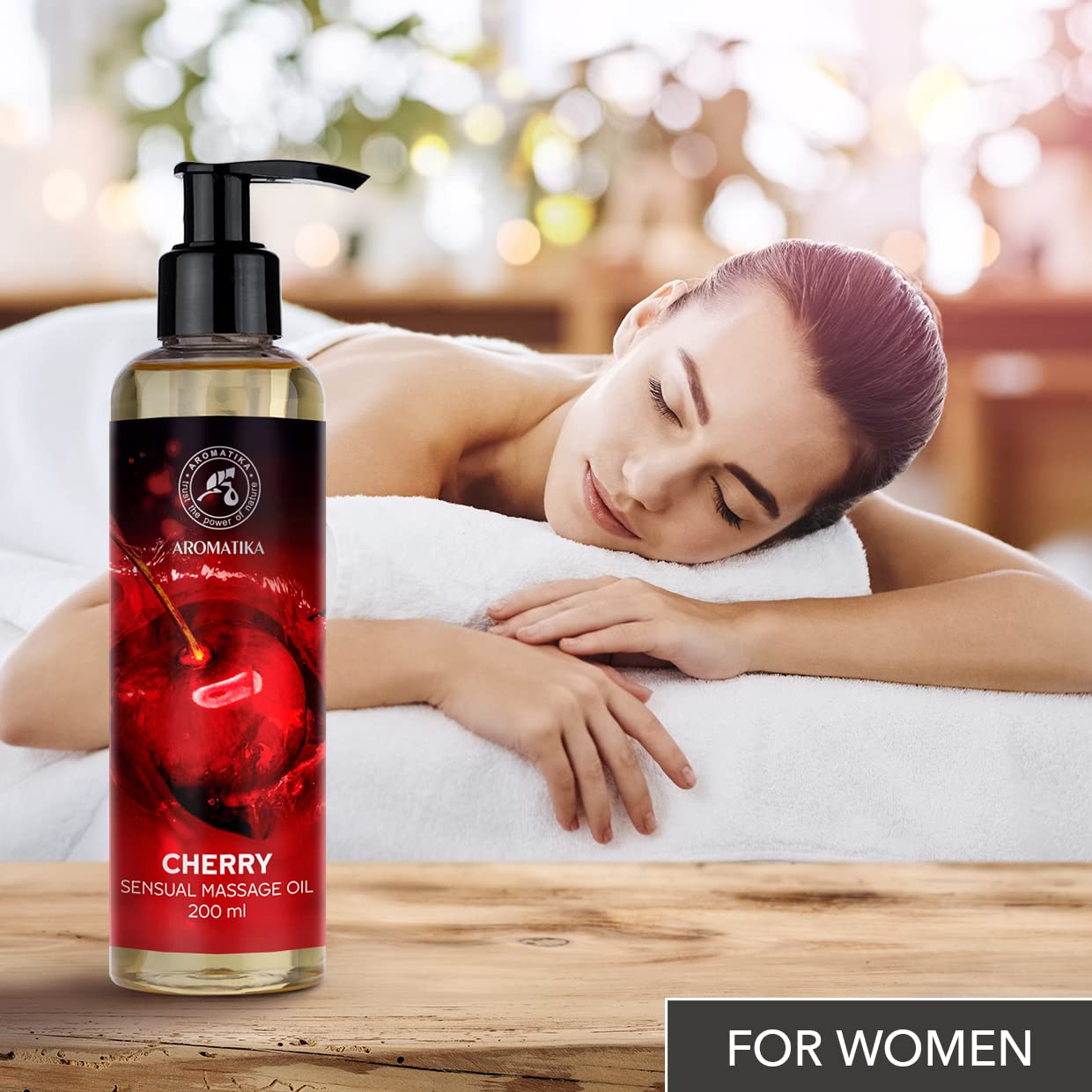Pouring almond and grapeseed carrier oils into a palm
