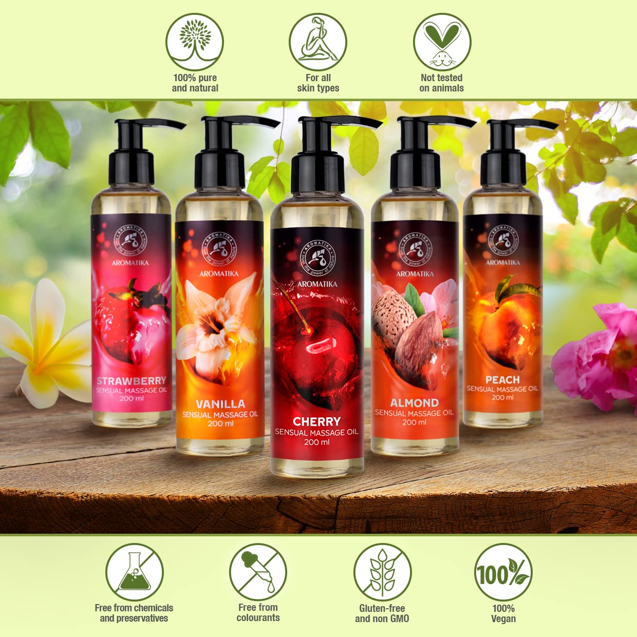 Product packaging with wooden background and cherry accents