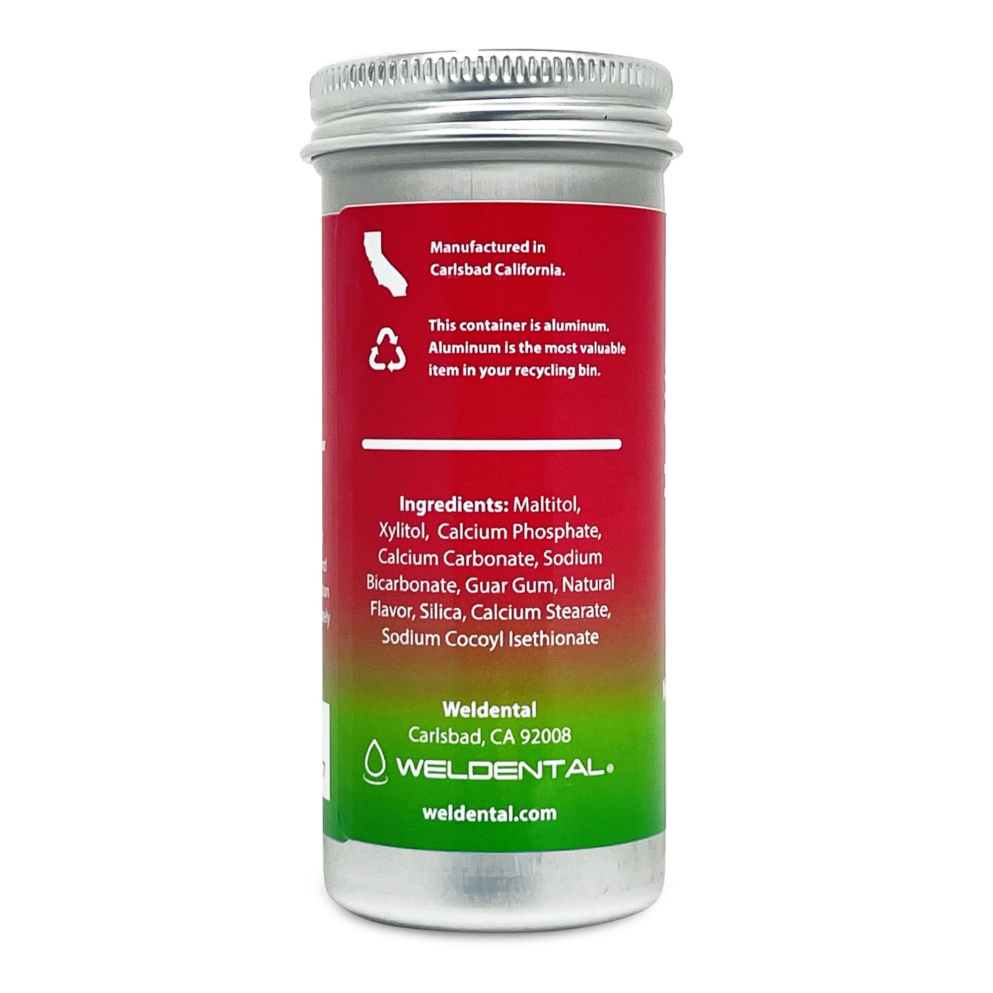 120-count aluminum recyclable container for Chew Brush Smile tablets