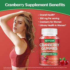 Chewable, fruity cranberry gummies