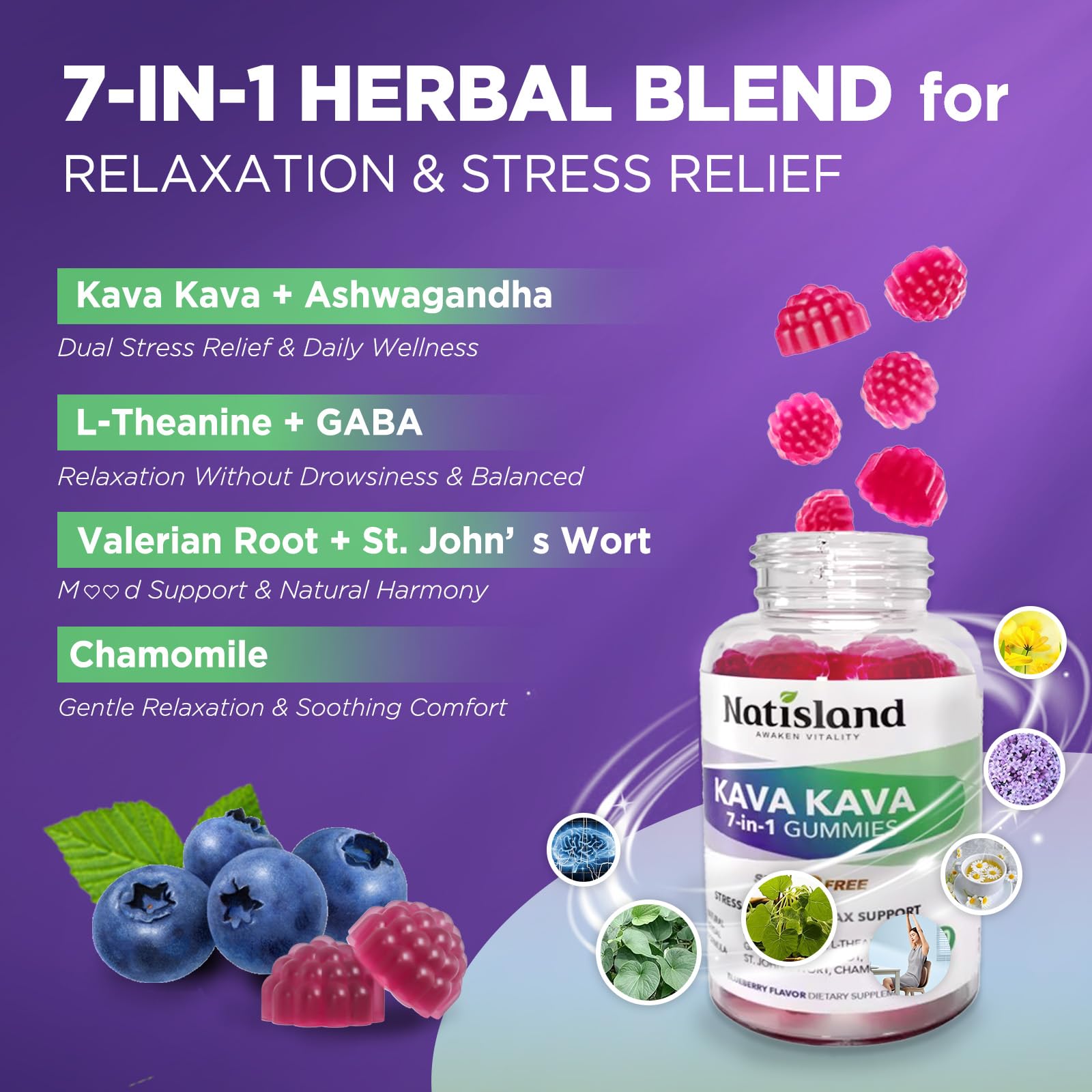 Packaging label highlighting 7-in-1 herbal blend