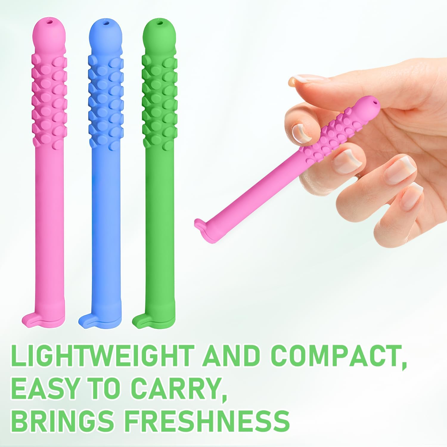 Portable breath sticks in a pocket or bag