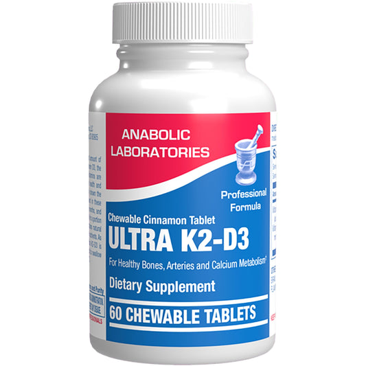 Bottle of cinnamon-flavored chewable Vitamin D3 K2 with 60-day supply