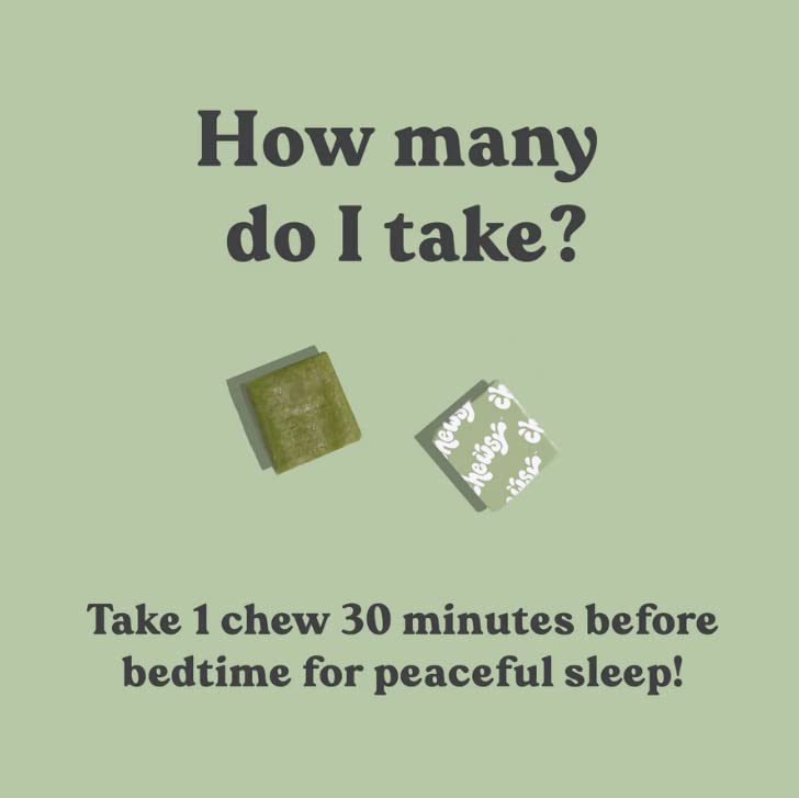 Nightly serving suggestion of one minty sleep chew