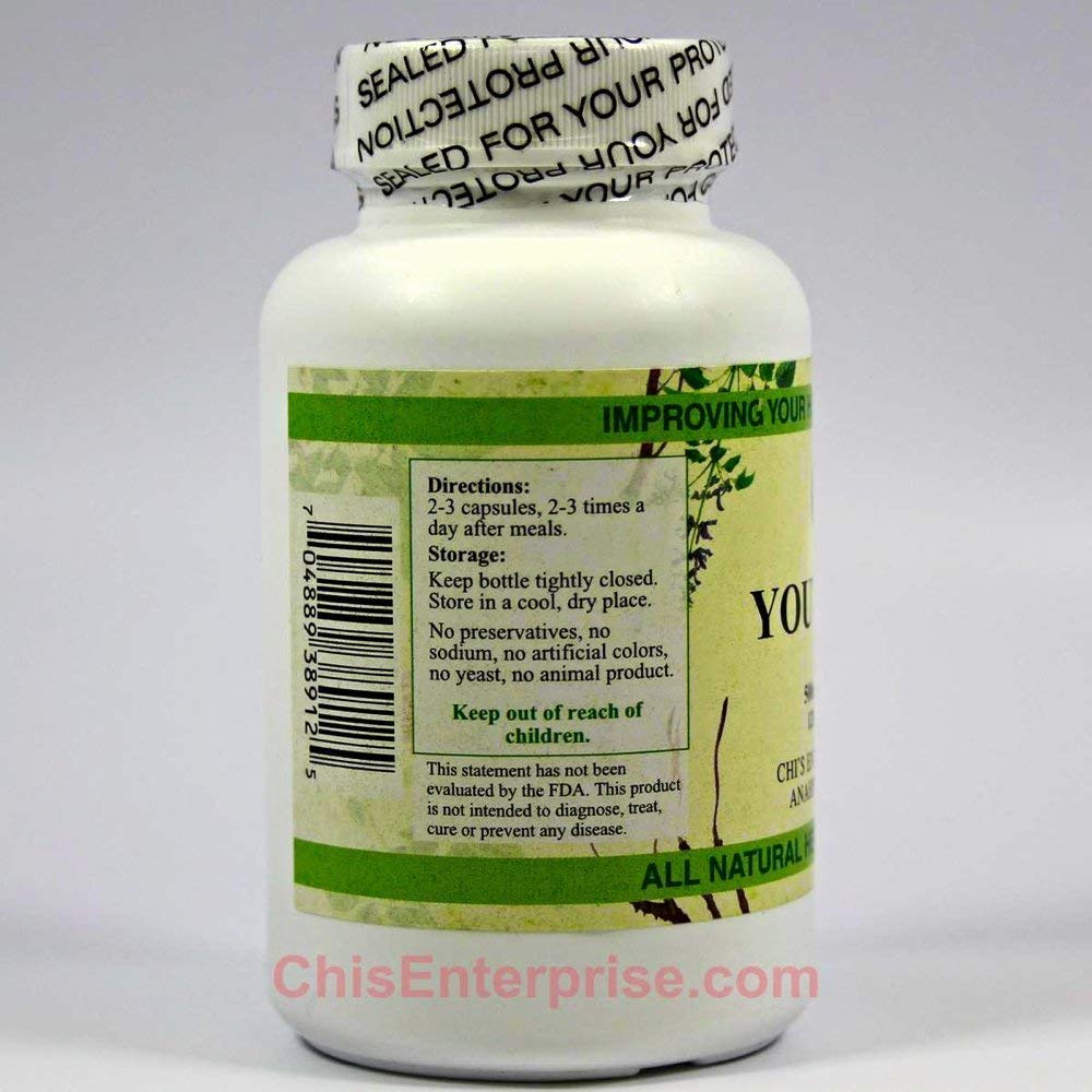 Close-up of Youth Chi bottle label showing bone support ingredients