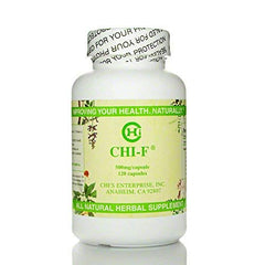 Chi-F bottle front view - 120 capsules, 500 mg each