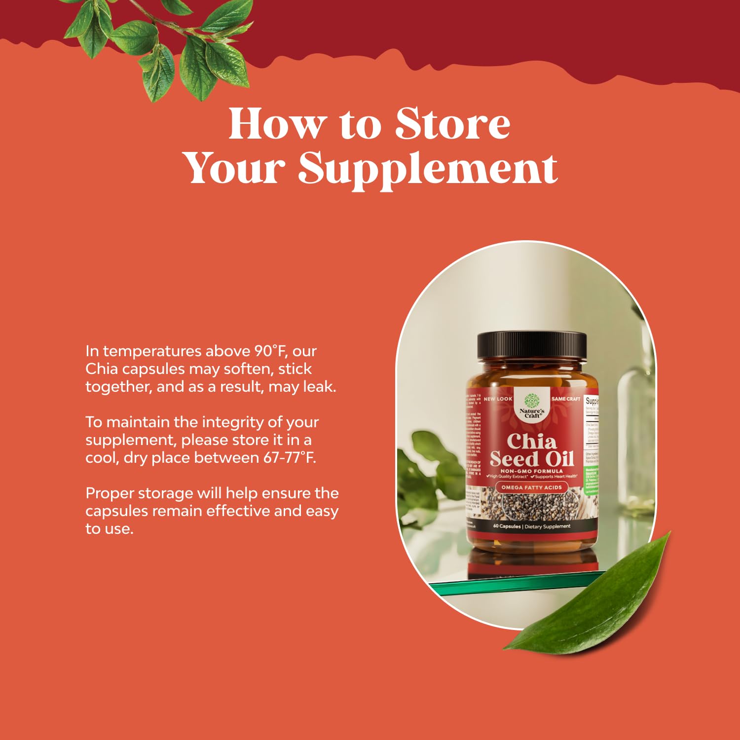 Graphic illustrating heart health benefits of chia oil capsules