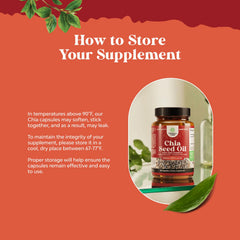 Graphic illustrating heart health benefits of chia oil capsules