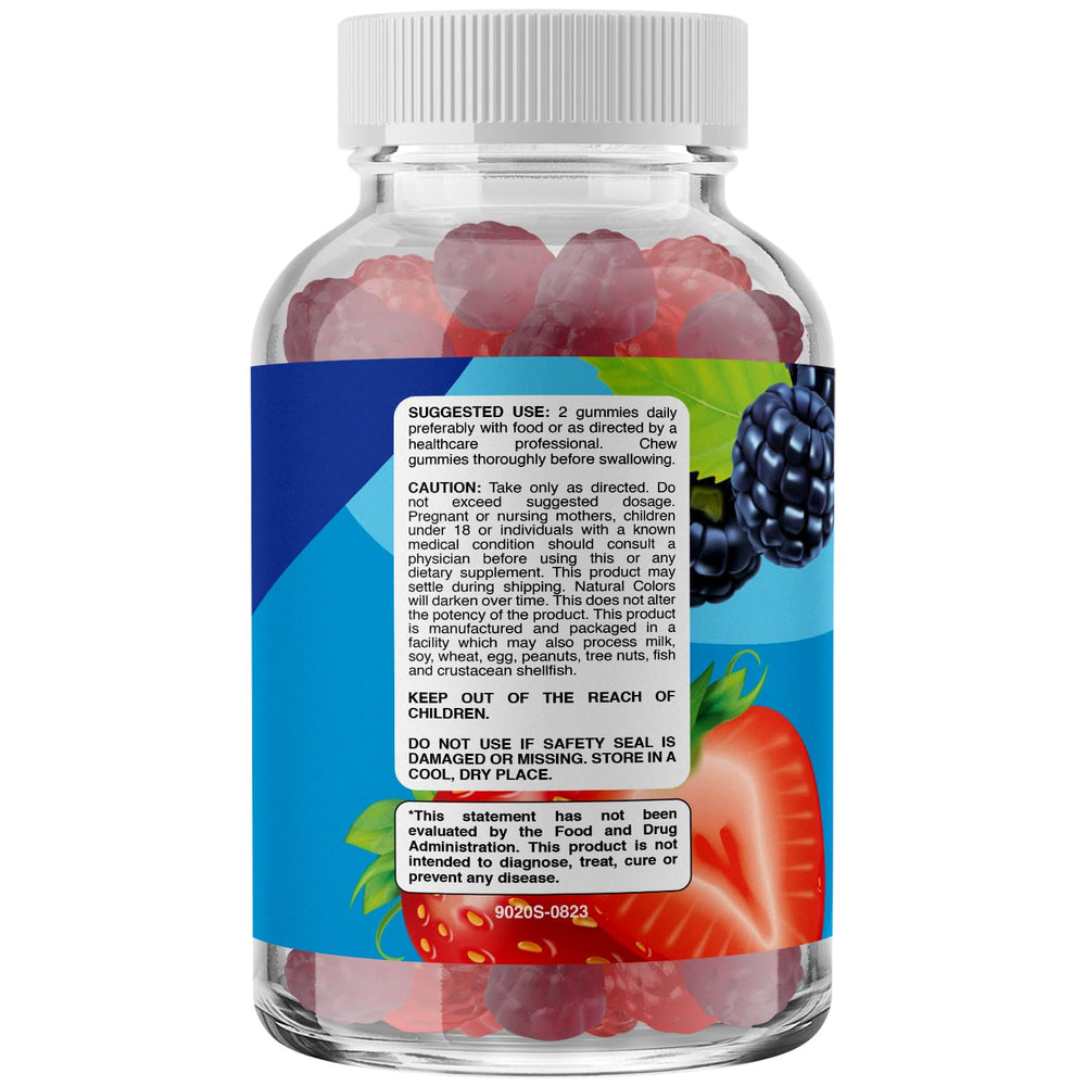Chicory root inulin prebiotic fiber gummies package close-up