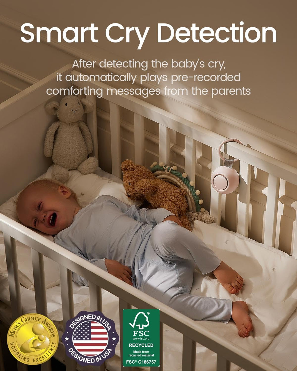 CHICWAY 18-sound list highlights pink/brown noise and lullabies for baby sleep