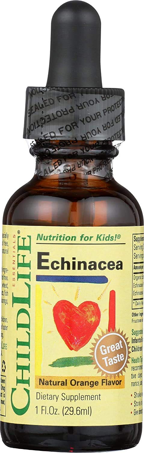 Front view of Child Life Echinacea 1 Fl Oz glass bottle