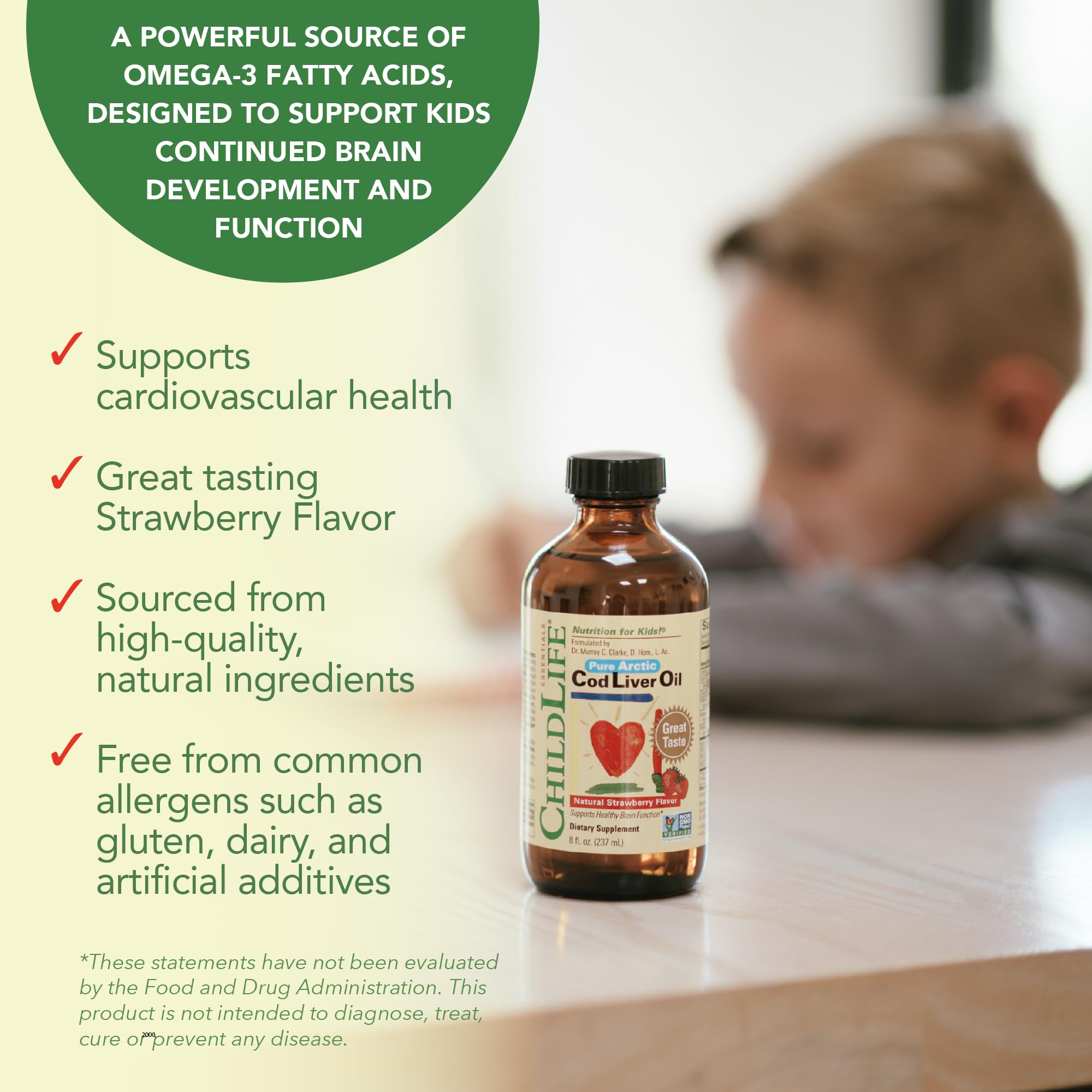 Pediatrician-approved seal for ChildLife Cod Liver Oil