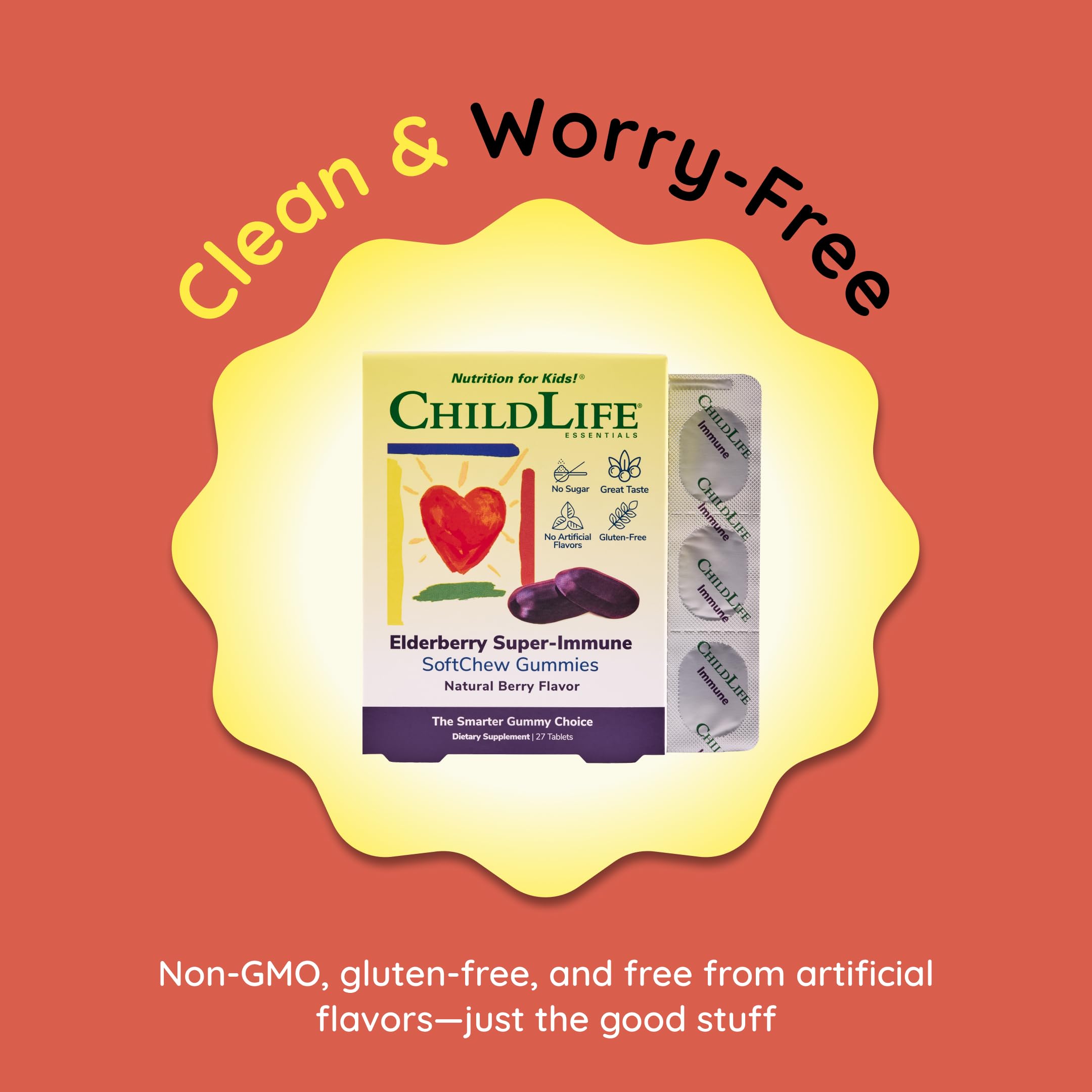 Illustration of children with gummies for immunity support