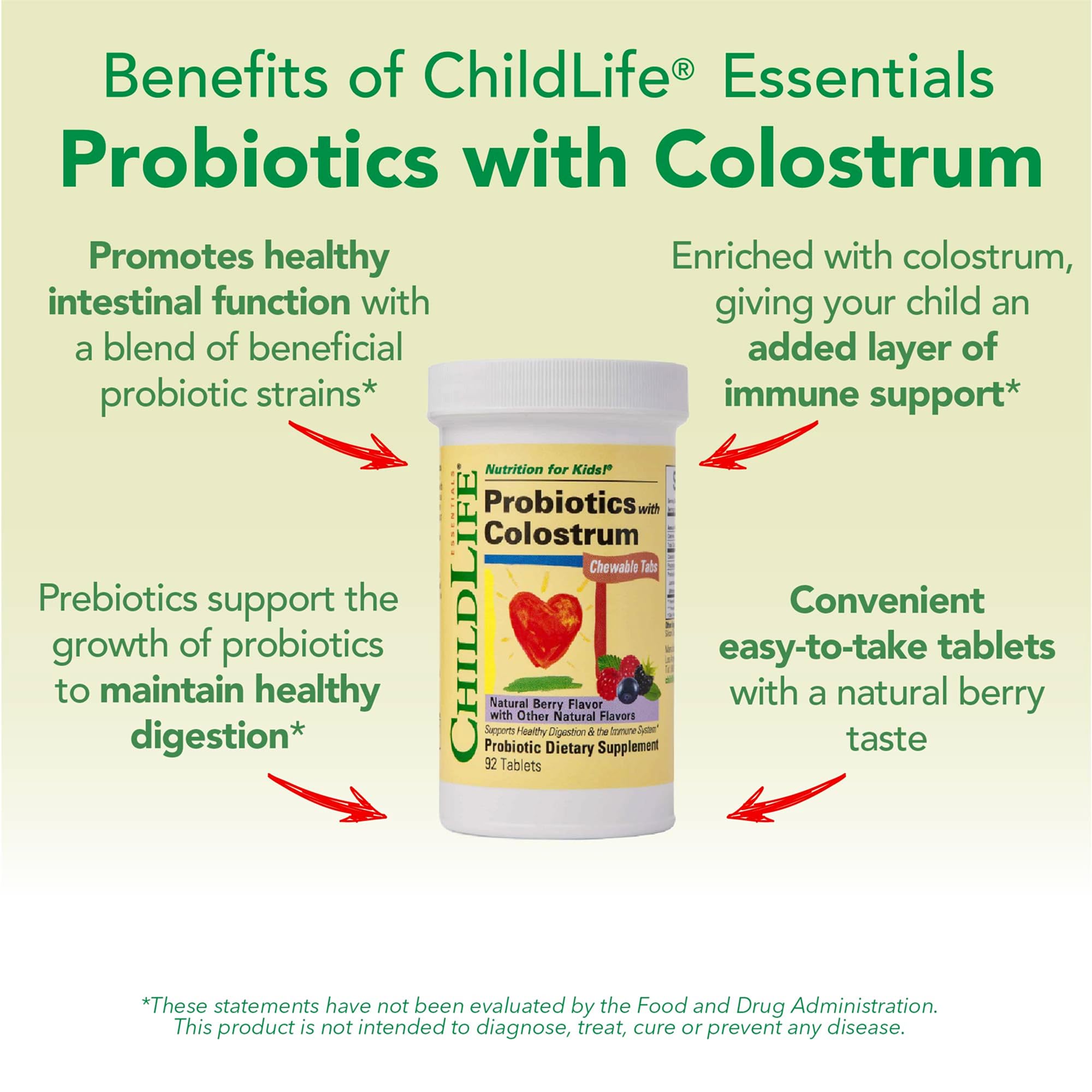 CHILDLIFE ESSENTIALS ChildBiotics berry flavor chews offer a tasty daily option.