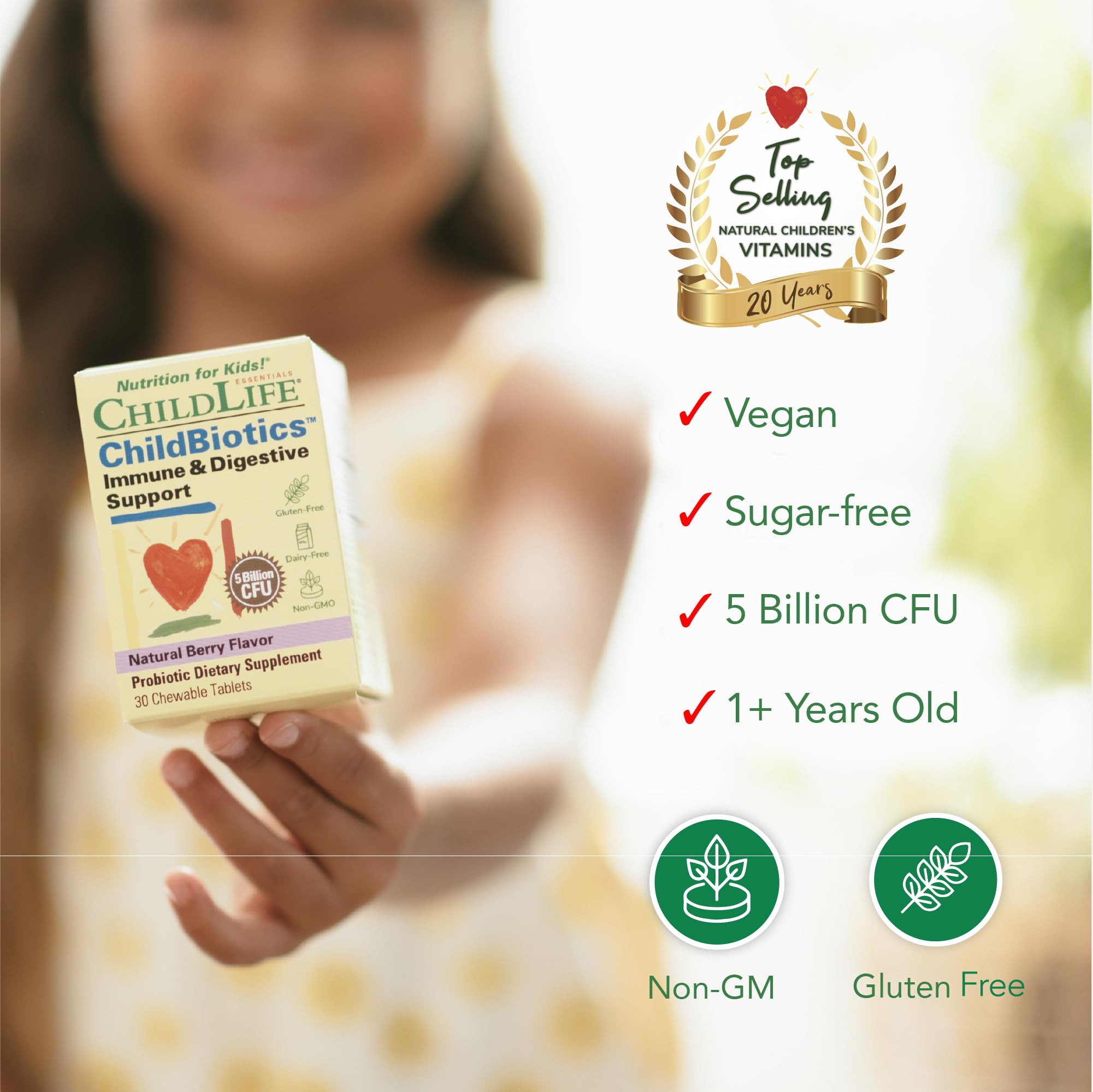 Back of box showing 4 clinically proven probiotic strains