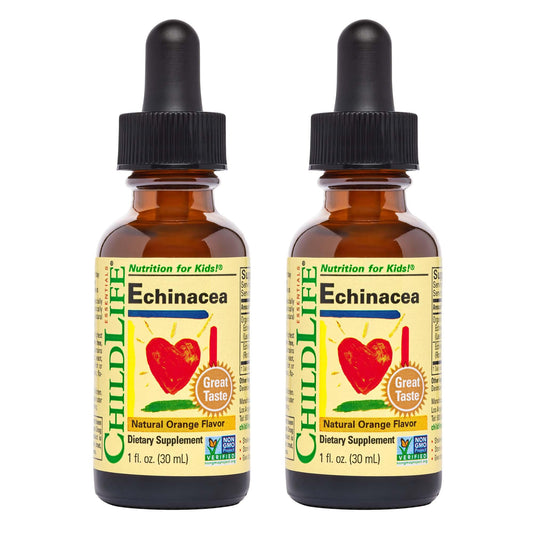 Front view of ChildLife Essentials Echinacea for Kids 2 x 1 oz bottles