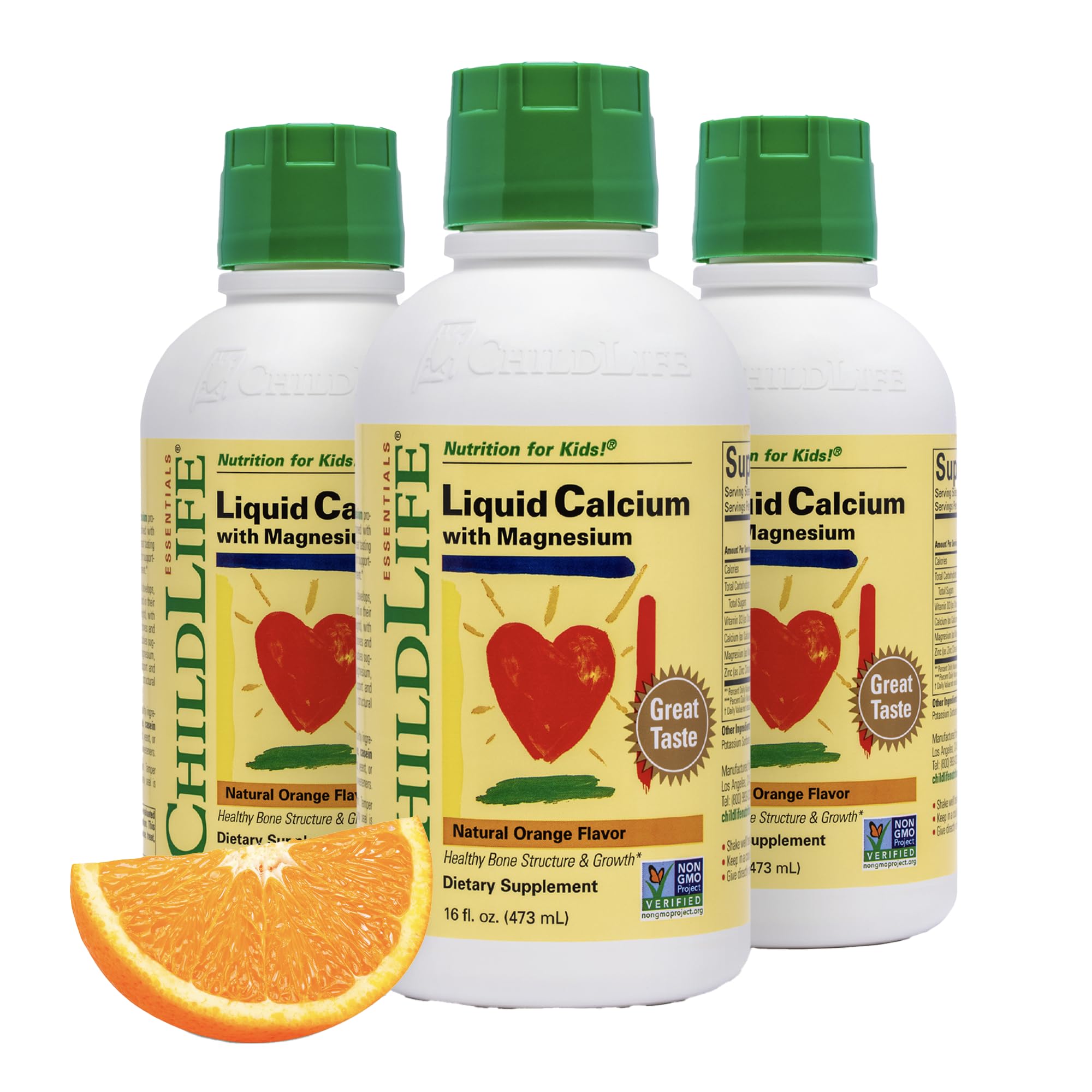 ChildLife Essentials liquid calcium orange bottle front for kid-friendly use