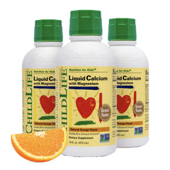 ChildLife Essentials liquid calcium orange bottle front for kid-friendly use